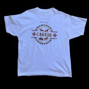 Vintage White Edmonton Alberta Canada Adult Large 3D Moose Aztec Metropolitan